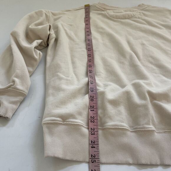 American Eagle Blondie Oversized Crewneck Sweatshirt Cream Pink XS - Picture 5 of 11